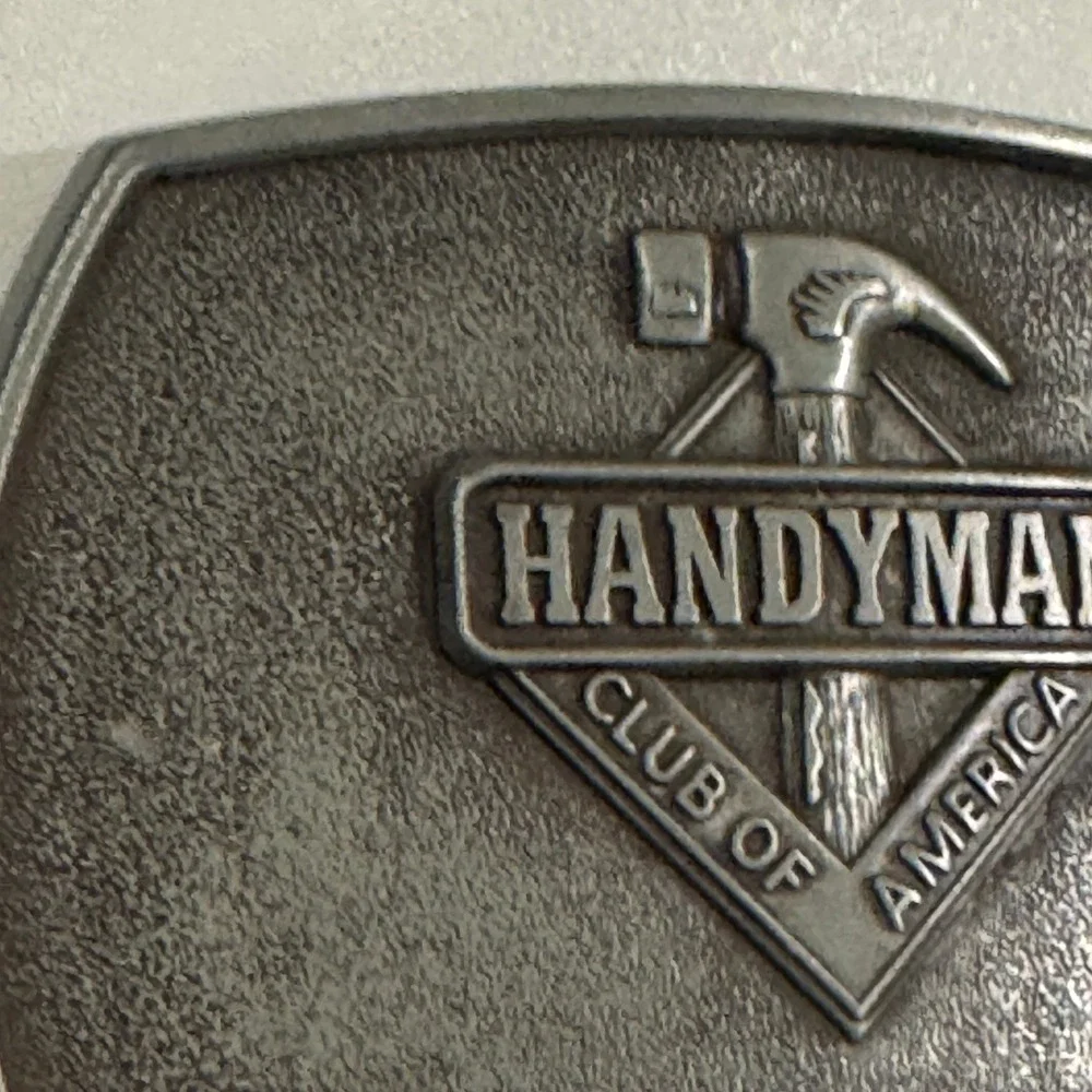 Handyman Club of America Life Member Belt Buckle Vintage 1996 Pewter Finish‎